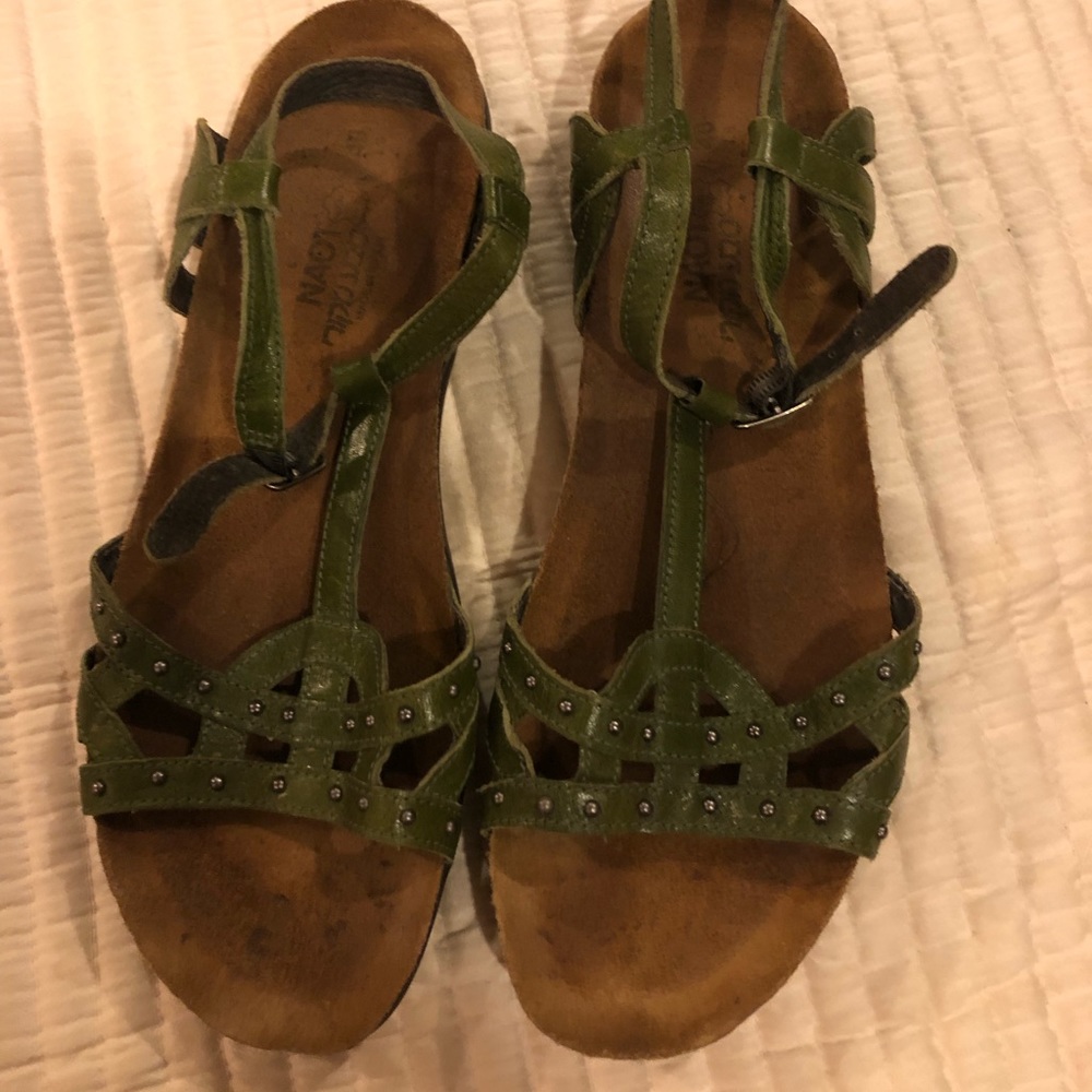 NAOT sandals, green